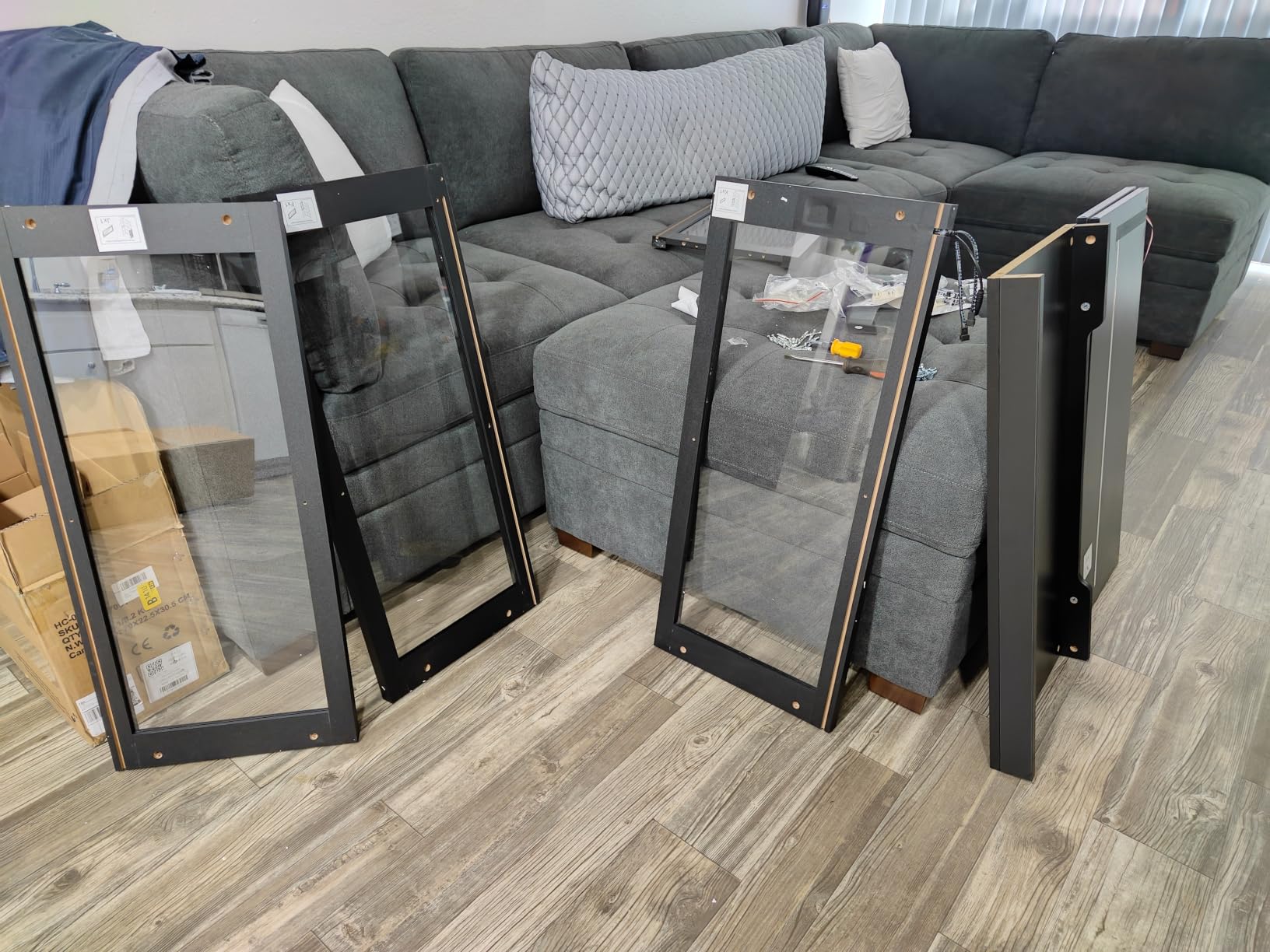 BROTTAR Display Cabinet with Glass Doors, 4-Tier Display Case, Black | Curio Cabinet with 3 Color Lights for Collectibles, Storage Cabinets with Human Body Sensor customer photo 1