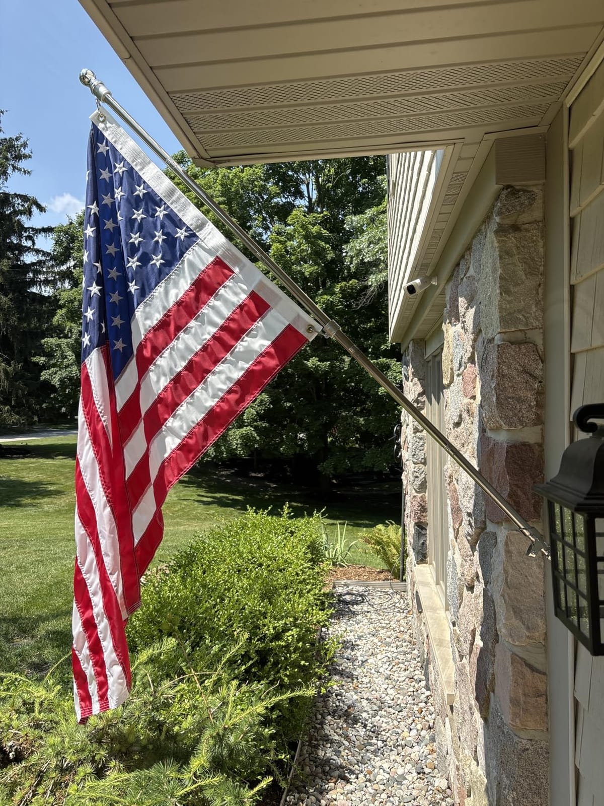 304 Stainless Steel 6FT Flag Poles for Outside House (1, Silver) customer photo 2