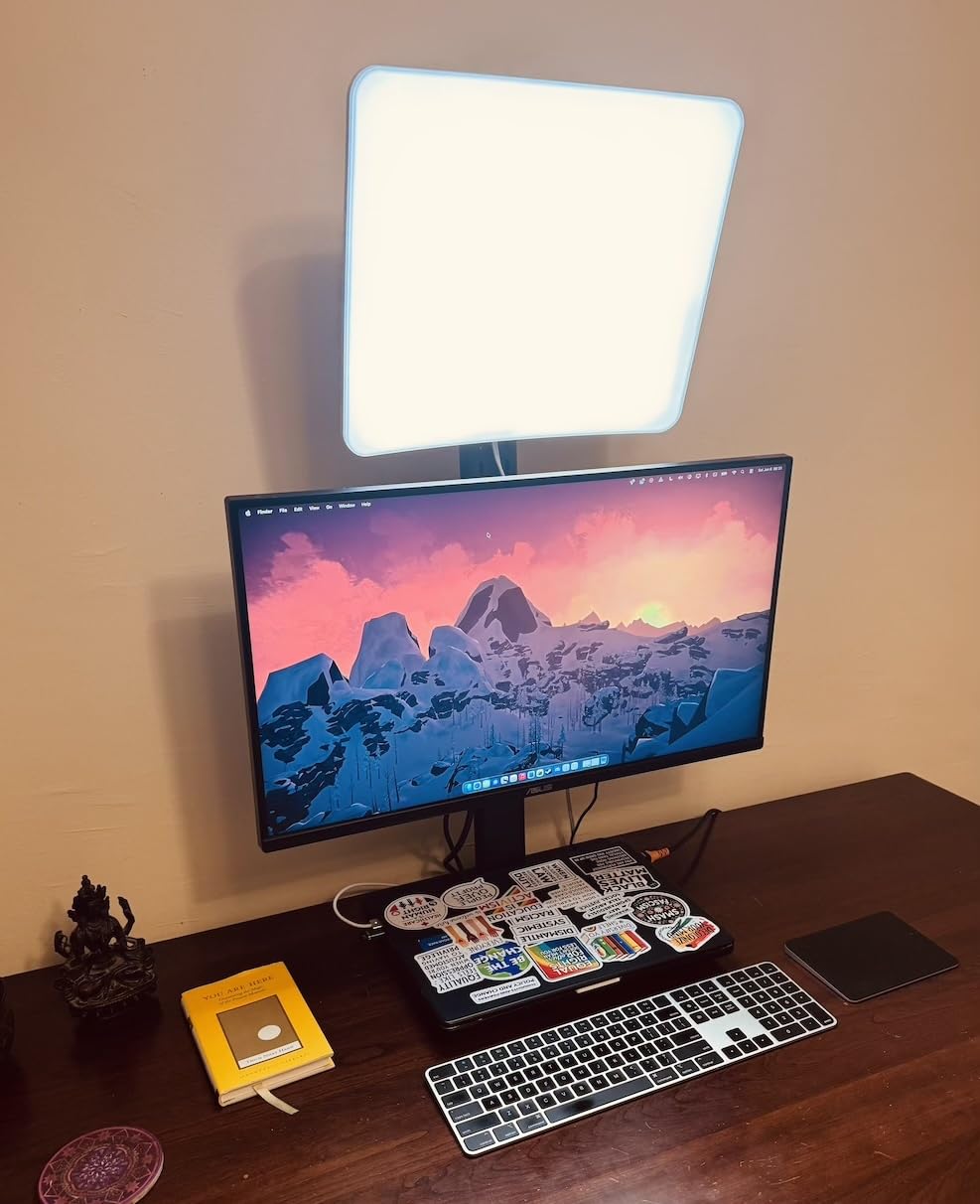 Carex Day-Light Elite Bright Sunlight Therapy Lamp, 10000 LUX Therapy Lamp at 12 Inches, LED Bright White Light with Adjustable Height and Brightness Levels for Mood, White customer photo 1