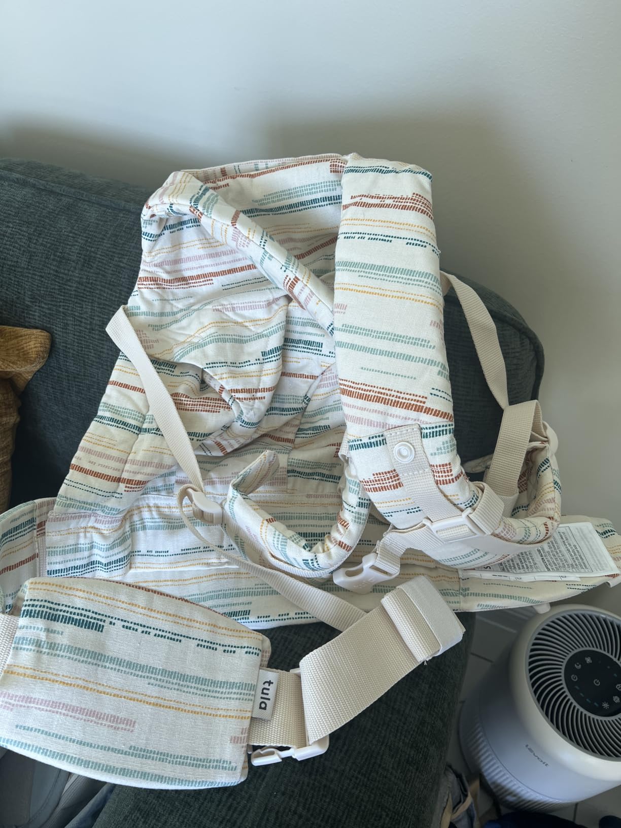 Baby Tula Explore Cotton Multi-Position Baby Carrier | Adjustable Newborn to Toddler Carrier, Front and Back Carry, Ergonomic Fit for 7-45 lbs, Seedling customer photo 2