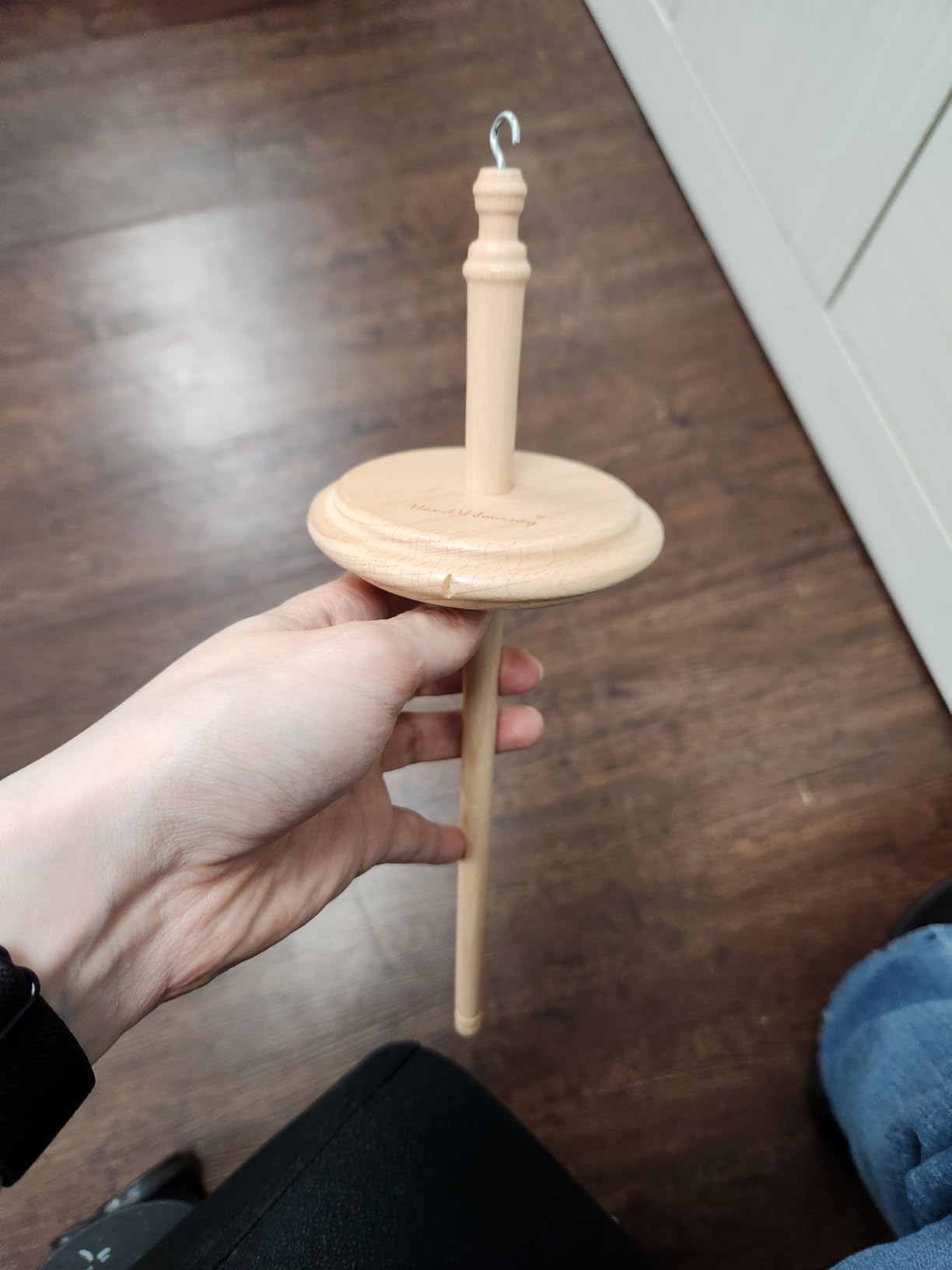 HAND U JOURNEY Premium Beech Wood Top Whorl Drop Spindle for Hand Spinning - 11
