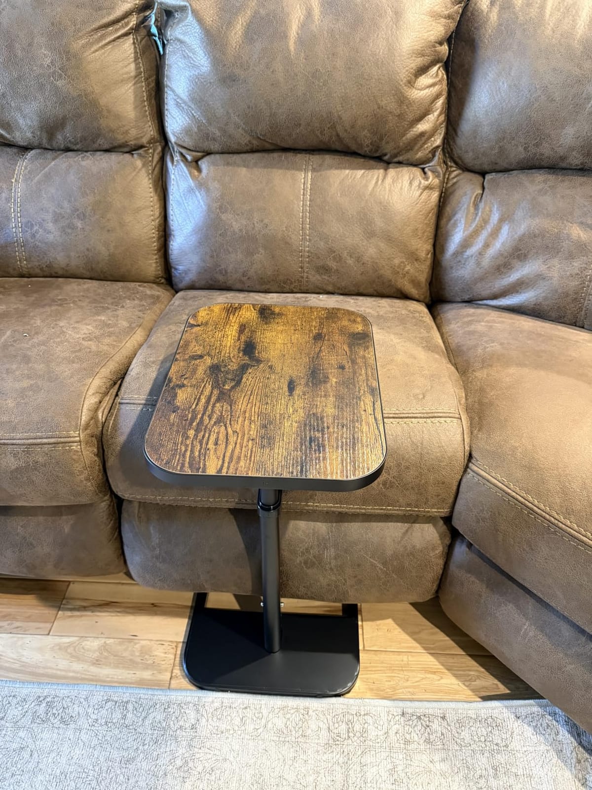 Kitstorack TV Tray Table, Adjustable Height & Flip-Top & Rounded Metal Corners, Snack Table for Couch, Sofa, Bed, Chair, Living Room, C Shaped End Side Table for Eating, Dinner or Laptop, Small Spaces customer photo 2