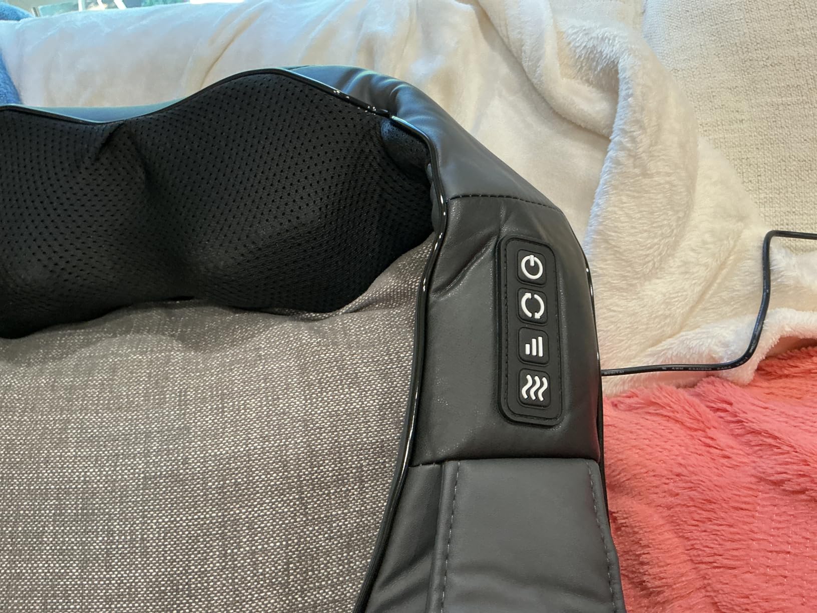 Nekteck Shiatsu Neck Massager with Heat for Pain Relief, Gray, NOT Cordless | 2026 Upgraded 3D Back Shoulder Kneading Massage Pillow, 3 Intensity Speeds Deep Tissue, Relaxation Gifts for Men Women customer photo 1
