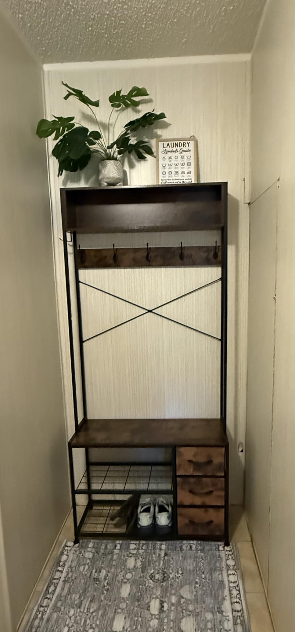 Hall Tree with Bench & 3 Drawers Storage 31.5