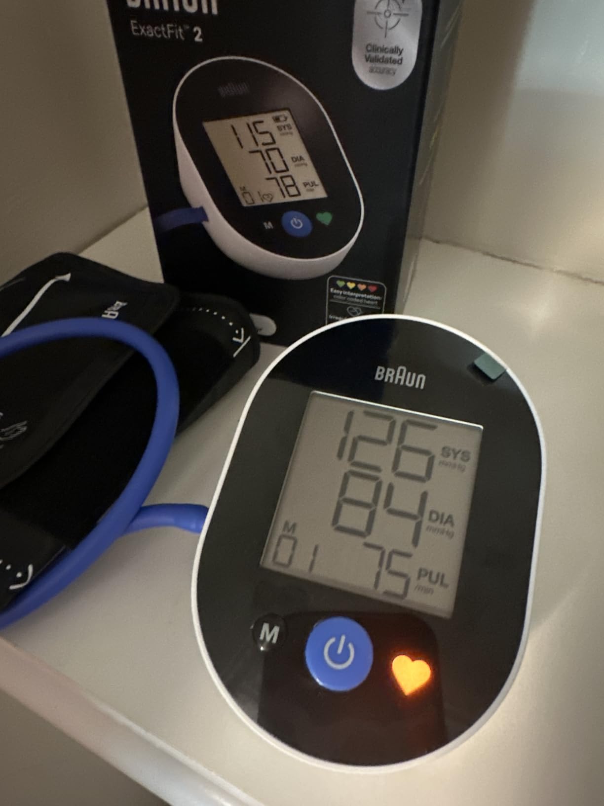 Braun ExactFit 2 Blood Pressure Monitors for Home Use - Accurate Blood Pressure Machine, Color-Coded Results, Large Display BP Monitor, Universal Upper Arm BP Cuff, 30 Memory Slots customer photo 1