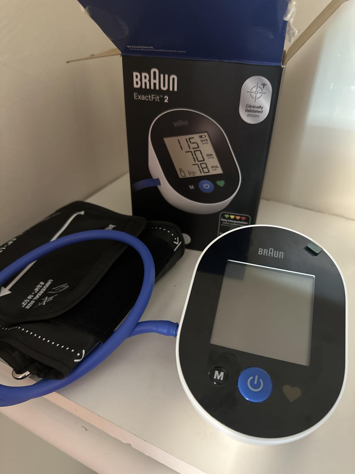Braun ExactFit 2 Blood Pressure Monitors for Home Use - Accurate Blood Pressure Machine, Color-Coded Results, Large Display BP Monitor, Universal Upper Arm BP Cuff, 30 Memory Slots customer photo 2