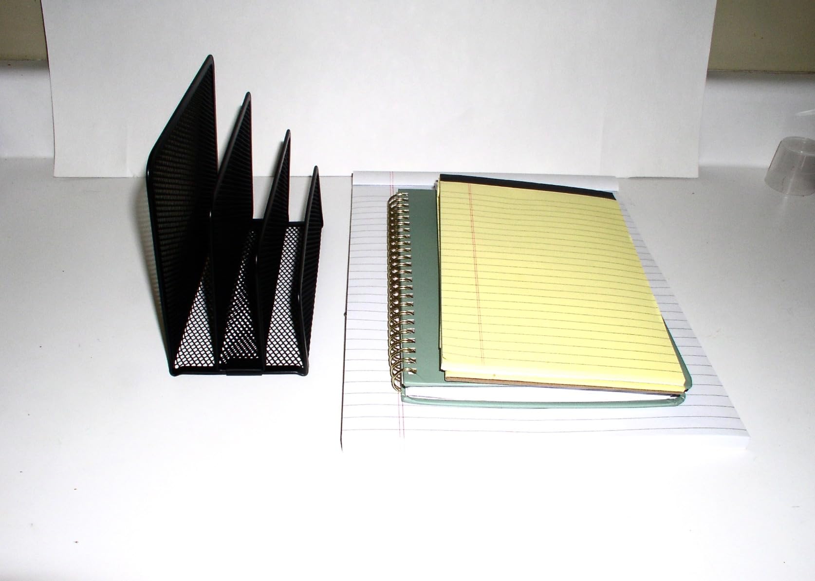 Marbrasse Mail Organizer for Desk, 3-Slot Mesh Metal Mail Holder countertop, Letter Holder, Office Desktop Envelope and Document Storage Rack (Black) customer photo 1