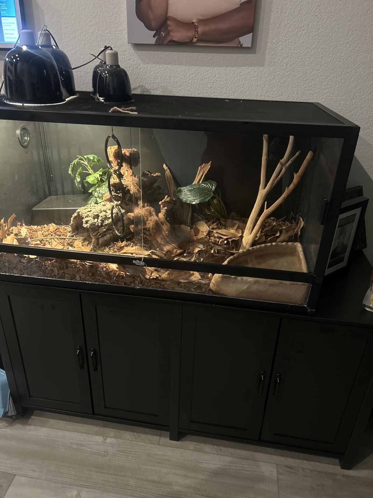 GDLF 100-150 Gallon Large Fish Tank Stand, Furniture-Style Aquarium Stand | 60x24 Top Supports 2200 lbs, Enclosed Storage for Sump Systems & Accessories, 8-Outlet Power Strip, EVA Mat Protection customer photo 1