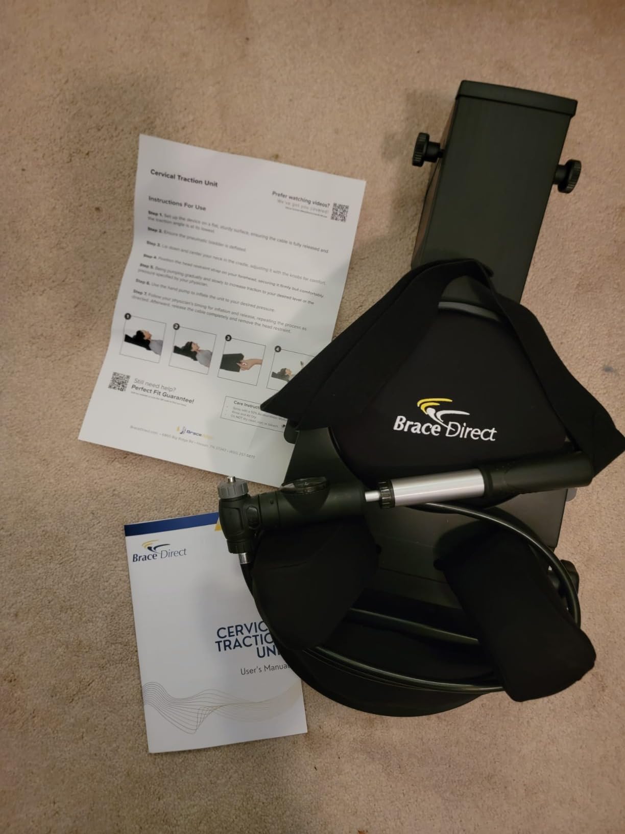 Brace Direct Cervical Traction Device - Spinal Decompression & Neck Pain Relief, Herniated Disc & Spondylosis Support with Hot Cold Therapy - E0849 (Portable - Adjustable Traction up to 40 lbs) | At-home neck traction that eases herniated disc, tech neck, spondylosis & headaches. Adjustable pump, hot & cold gel therapy customer photo 2