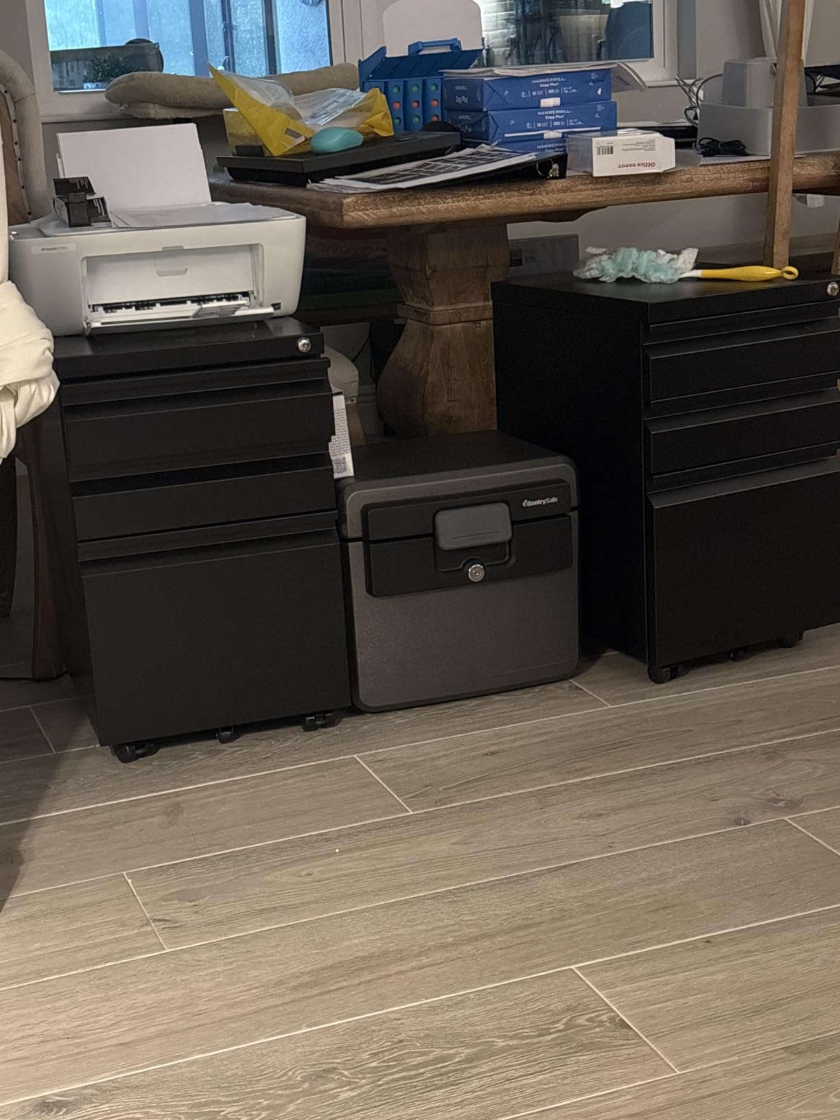 Approgreent 2 Drawer File Cabinet, File Cabinets for Home Office, Printer Stand, File Cabinet with Lock, Lateral Filing Cabinet for A4/Letter/Legal Size File Folders, Assembly Required(Black) customer photo 1