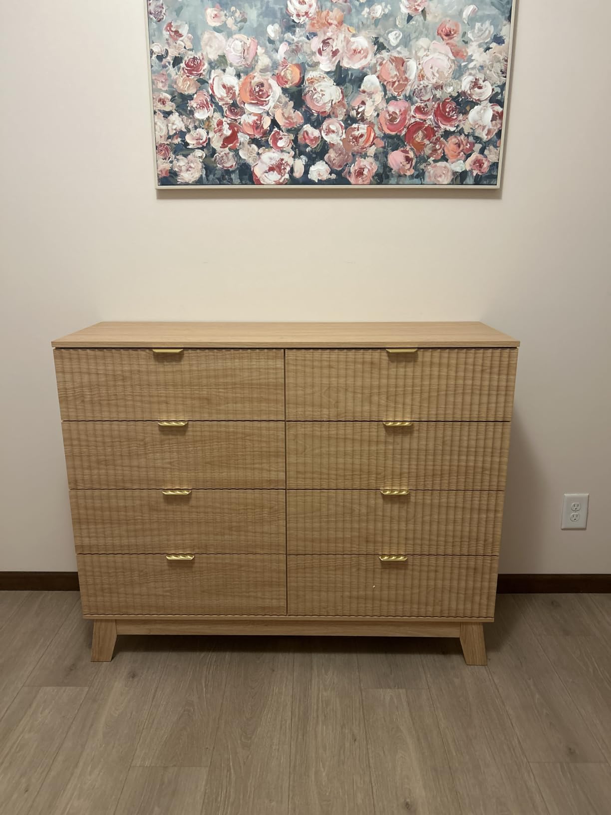 Fluted Dresser for Bedroom with 9 Drawers, 57