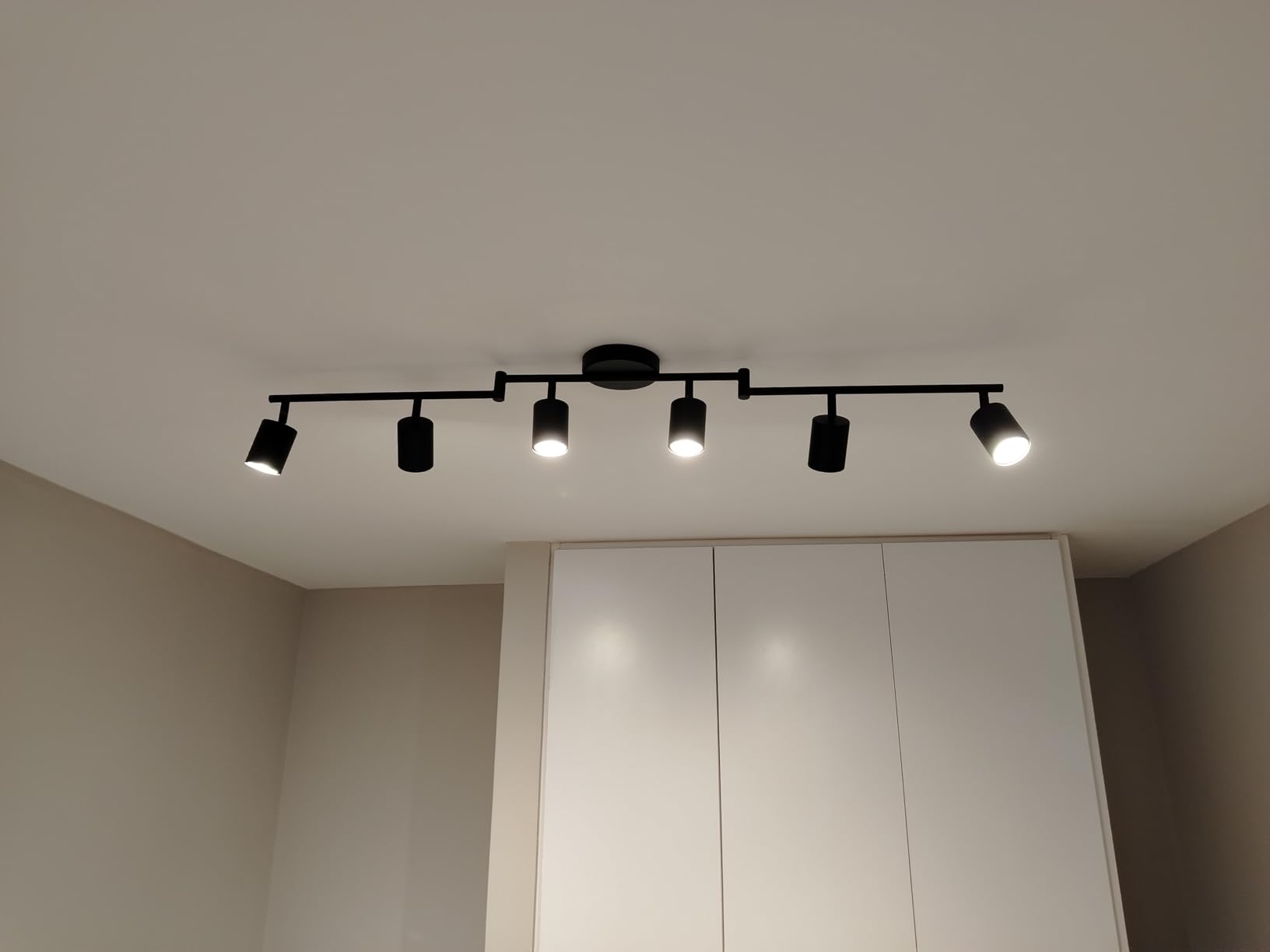 AUQUEE 8 Light Track Lighting Fixtures Ceiling, Matte Black Kichen Track Lighting Fixtures, Rotatable Light Heads, Adjustable Modern LED Track Lights for Kitchen/Hallway, No GU10 Bulb customer photo 2