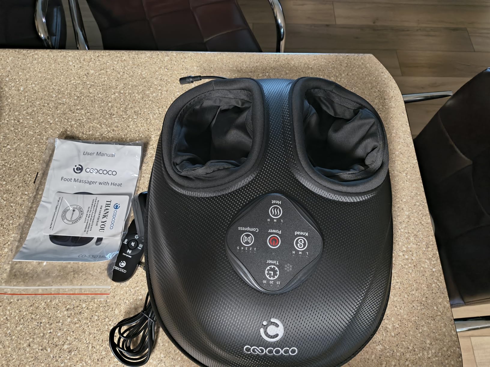 Foot Massager with Heat & Remote for Home Office Use | FSA Eligible, Shiatsu Kneading & 5-Level Compression for Plantar Fasciitis, Neuropathy Foot Pain, Fits Sizes 6-13 customer photo 2