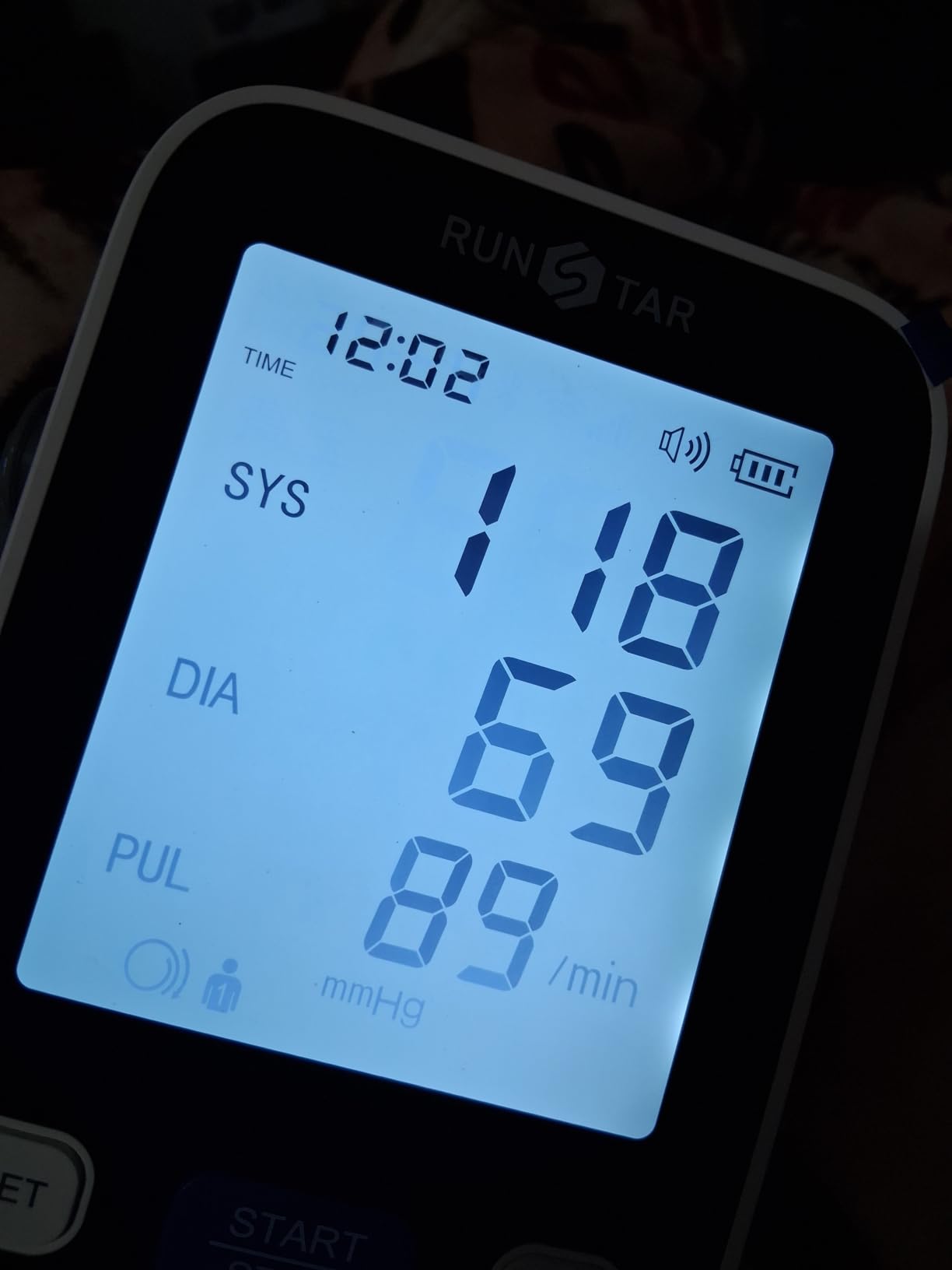 RunStar Upper Arm Blood Pressure Monitor with Wide Range Cuff (8.6