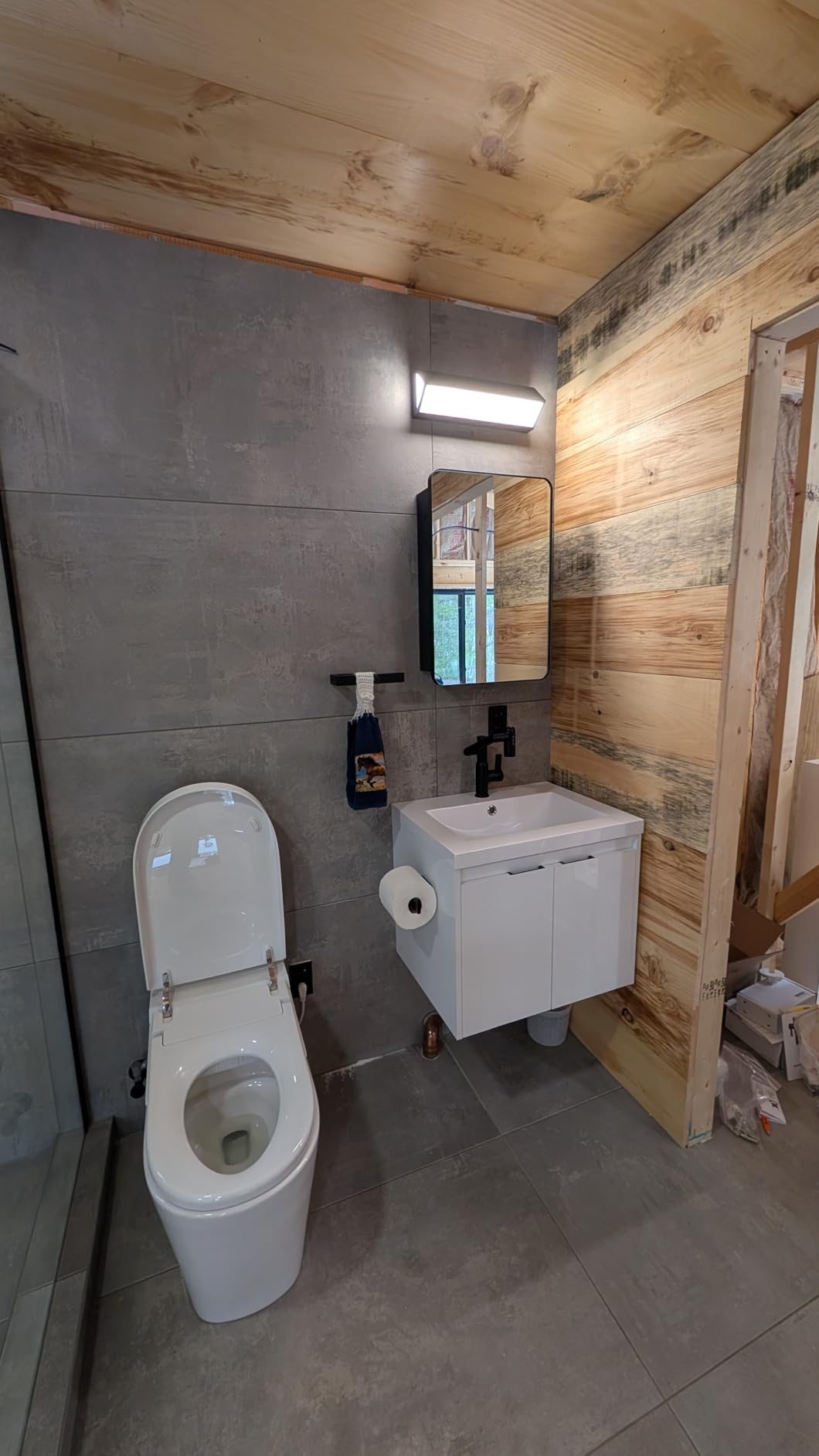 16x24 Black Medicine Cabinet with Mirror, Recessed & Surface Mount | Bathroom mirror with storage: 6 adjustable shelves fit tall bottles; DTC soft-close hinges; rust-resistant aluminum frame customer photo 1