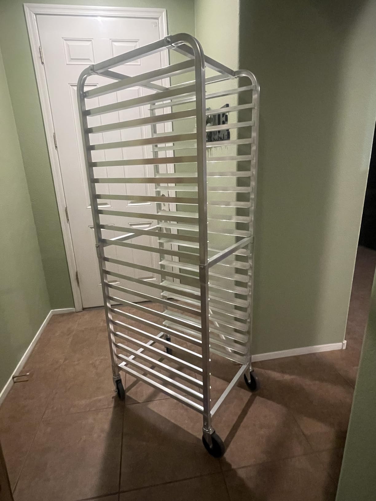 BIEAMA 10-Tier Sheet Pan Rack, NSF Aluminum Bun Pan Rack | Bakery Speed Rack for Home Commercial Kitchen Bakery Cooling, 4 Wheels customer photo 1