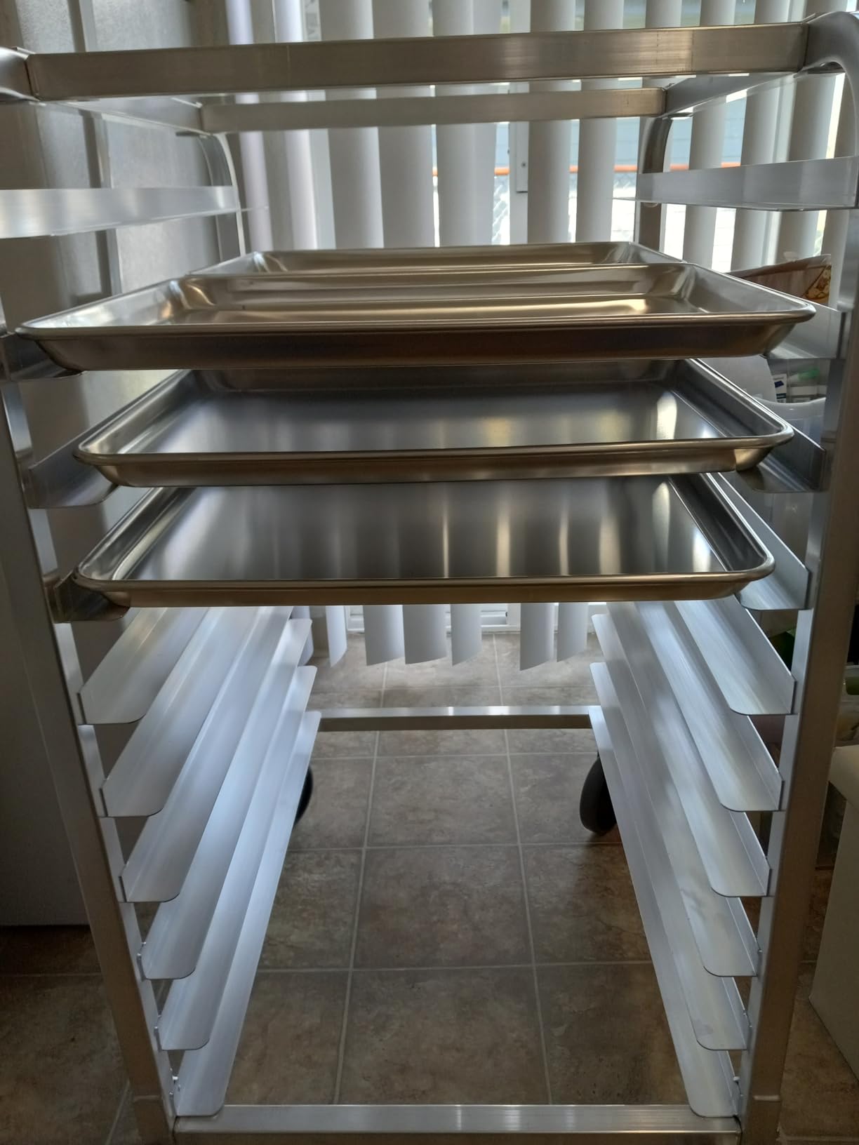 BIEAMA 10-Tier Sheet Pan Rack, NSF Aluminum Bun Pan Rack | Bakery Speed Rack for Home Commercial Kitchen Bakery Cooling, 4 Wheels customer photo 2