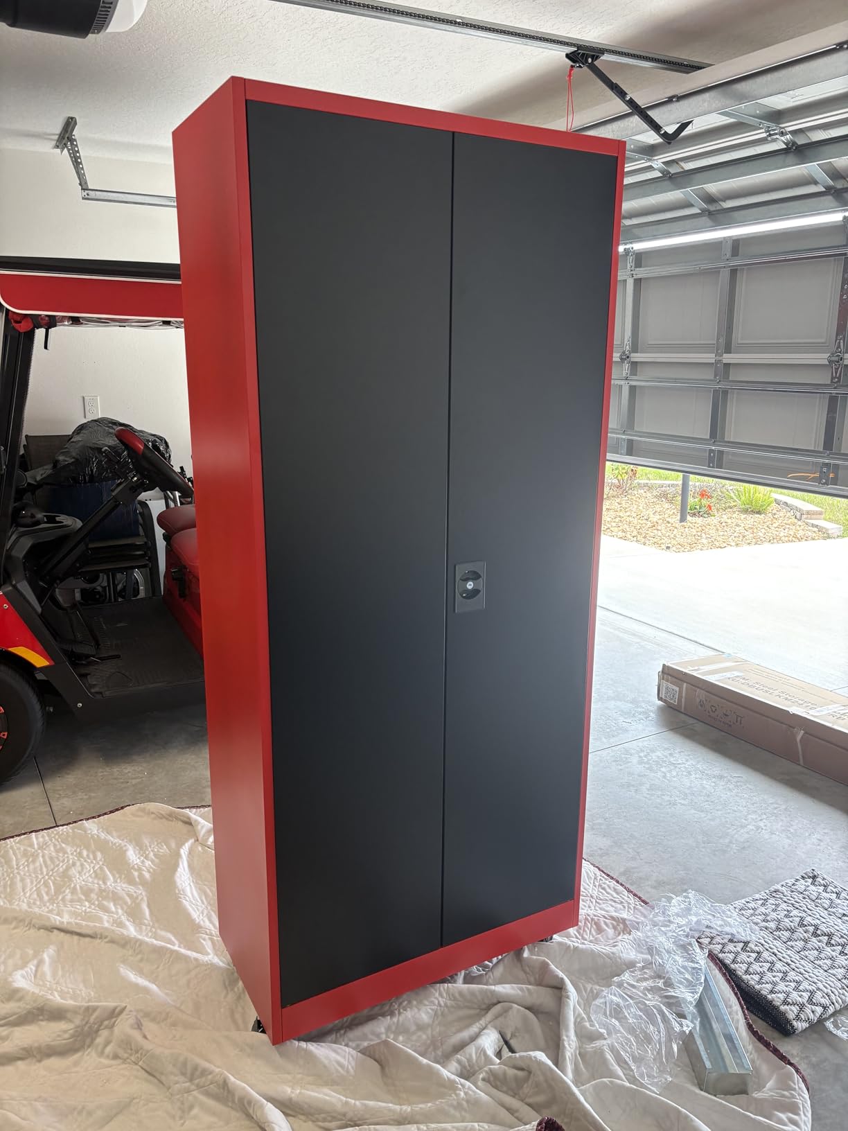 Metal Storage Cabinet with Wheels and Drawers,Rolling Garage Storage Cabinet with Locking Doors and Adjustable Shelves,73