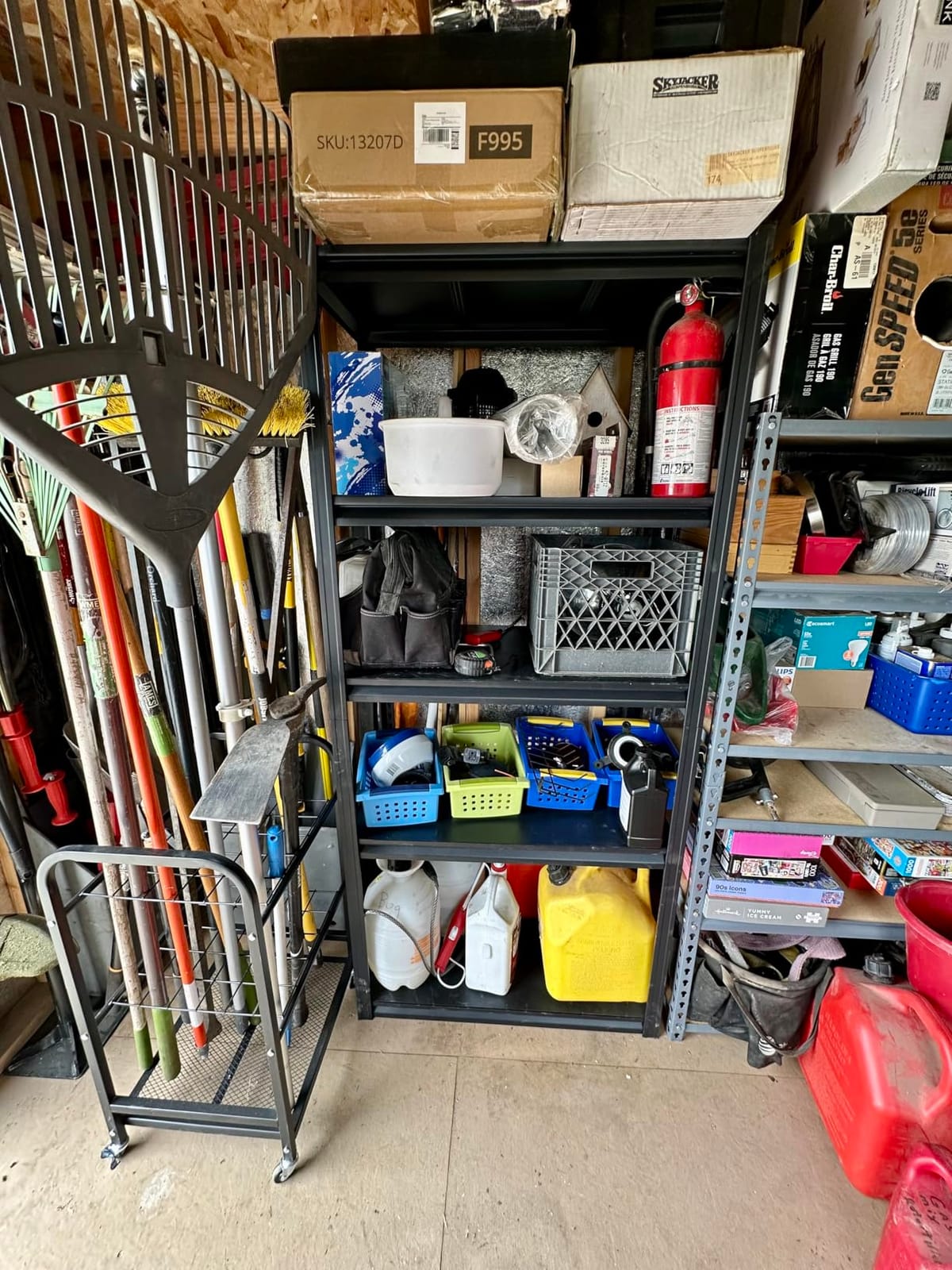 EVERHANGER Garden Tool Organizer Stand, Garage Tool Storage Organization | Yard Tool Racks with lockable wheels, Fit for Long-Handled Tools/Rakes/Brooms customer photo 2