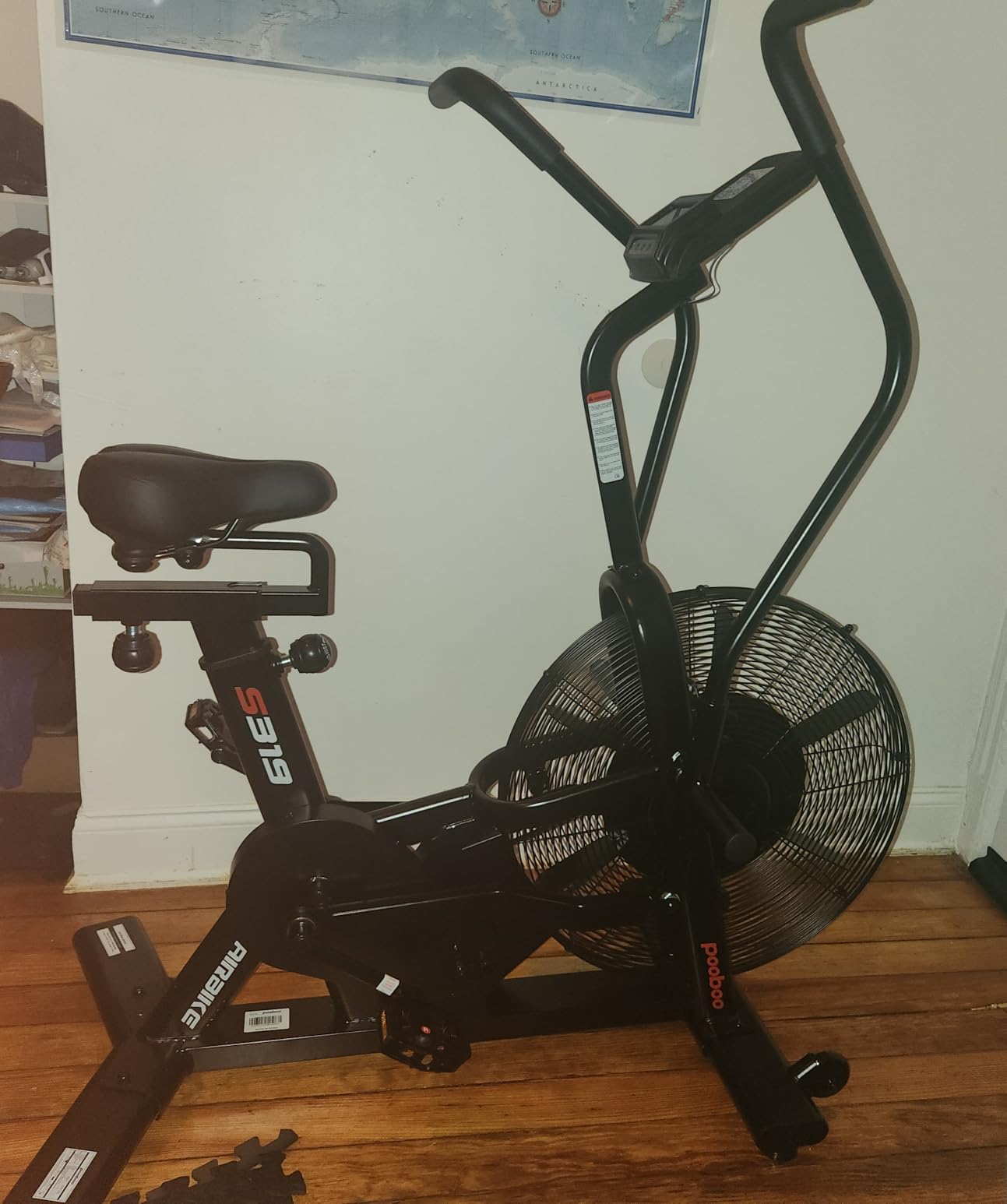 pooboo Air-Resistance Exercise Fan Bike, Dual Action Handlebars with Dual-Layer Transmission System customer photo 2