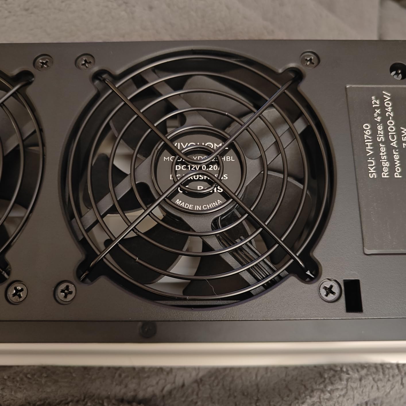 VIVOHOME Register Booster Fan - 4'' x 10'' Opening with Adjustable Louver customer photo 2