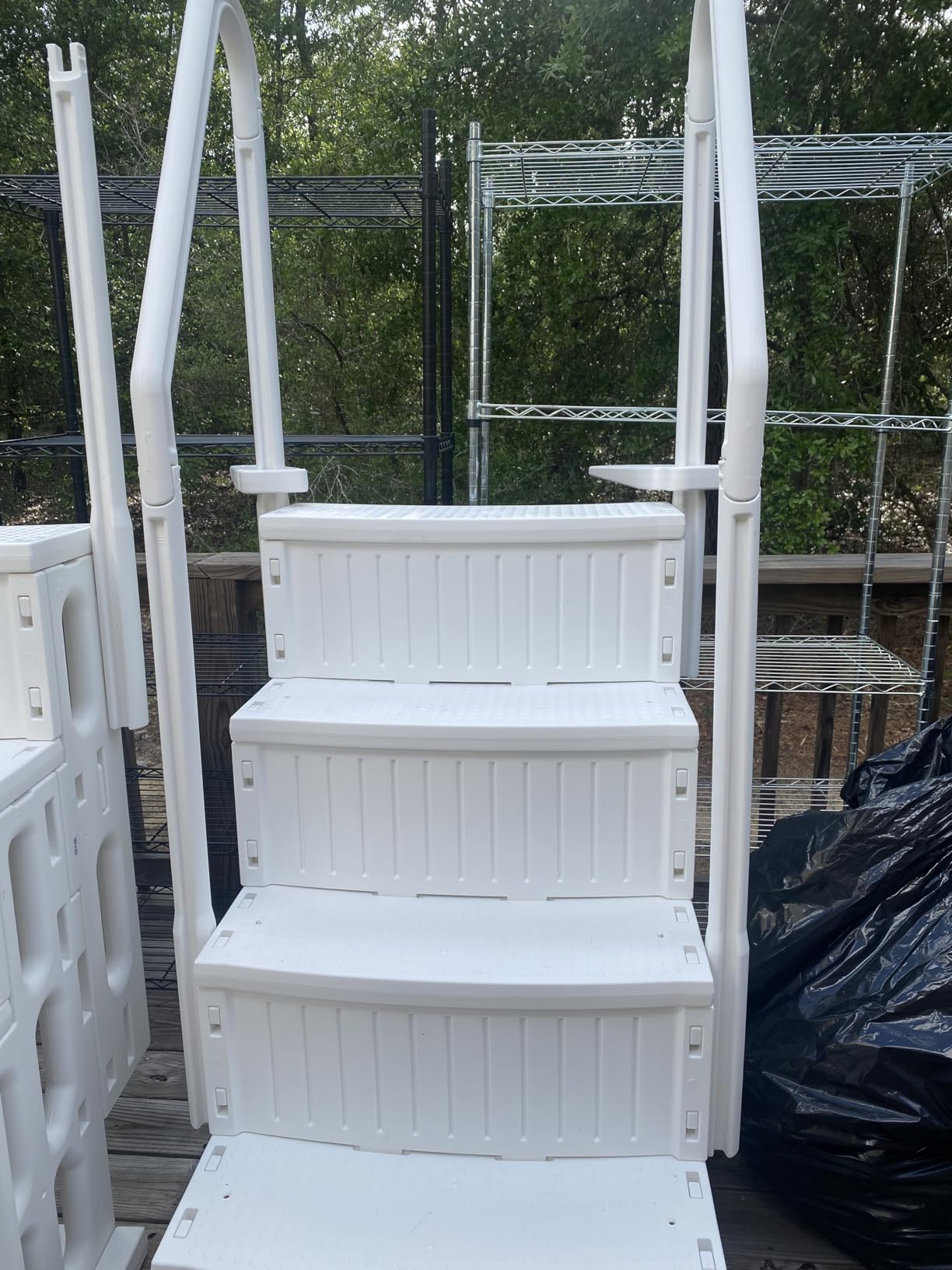 Pool Ladder, 4-Step Pool Stairs with Double Handrails and Non-Slip Steps for 48-54