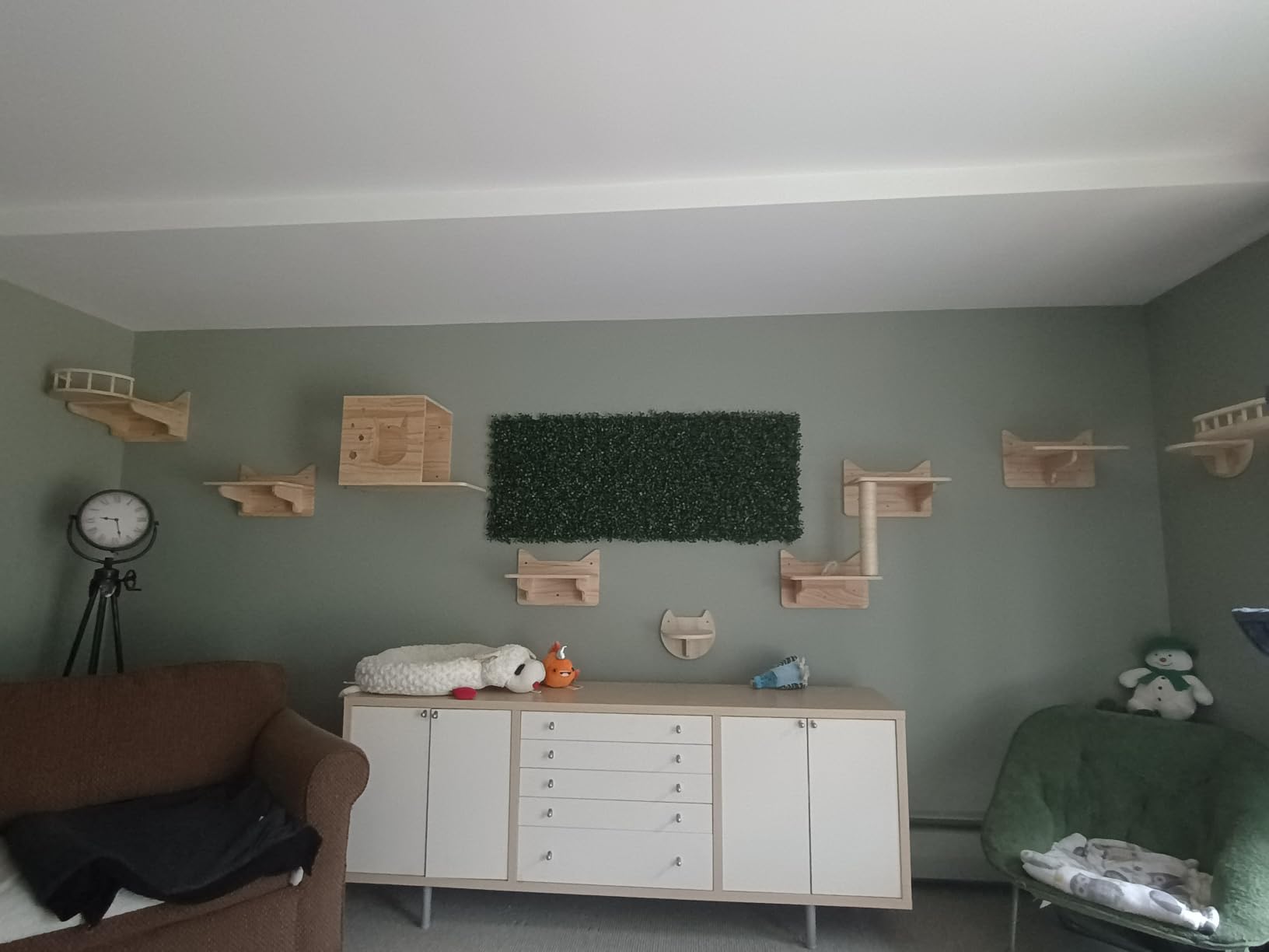 Wall Mounted Cat Tree, Cat Wall Shelves with Sisal Mats | Cat shelves for wall with wall mounted perch, sisal scratching posts, cat shelf and space saving design for indoor cats customer photo 1