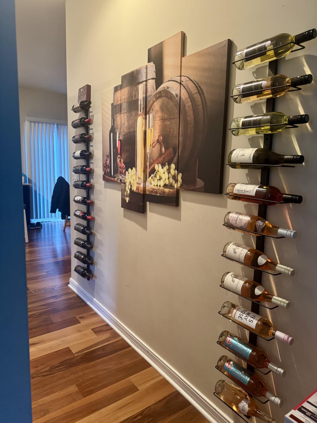 X-cosrack 36 Bottle Wall Mounted Wine Rack, Modular Hanging Wine Rack for DIY Display, Detachable 3 Pack Wine Bottle Holder, Black Metal Storage Rack for Bar, Kitchen, Cellar, Restaurant customer photo 1