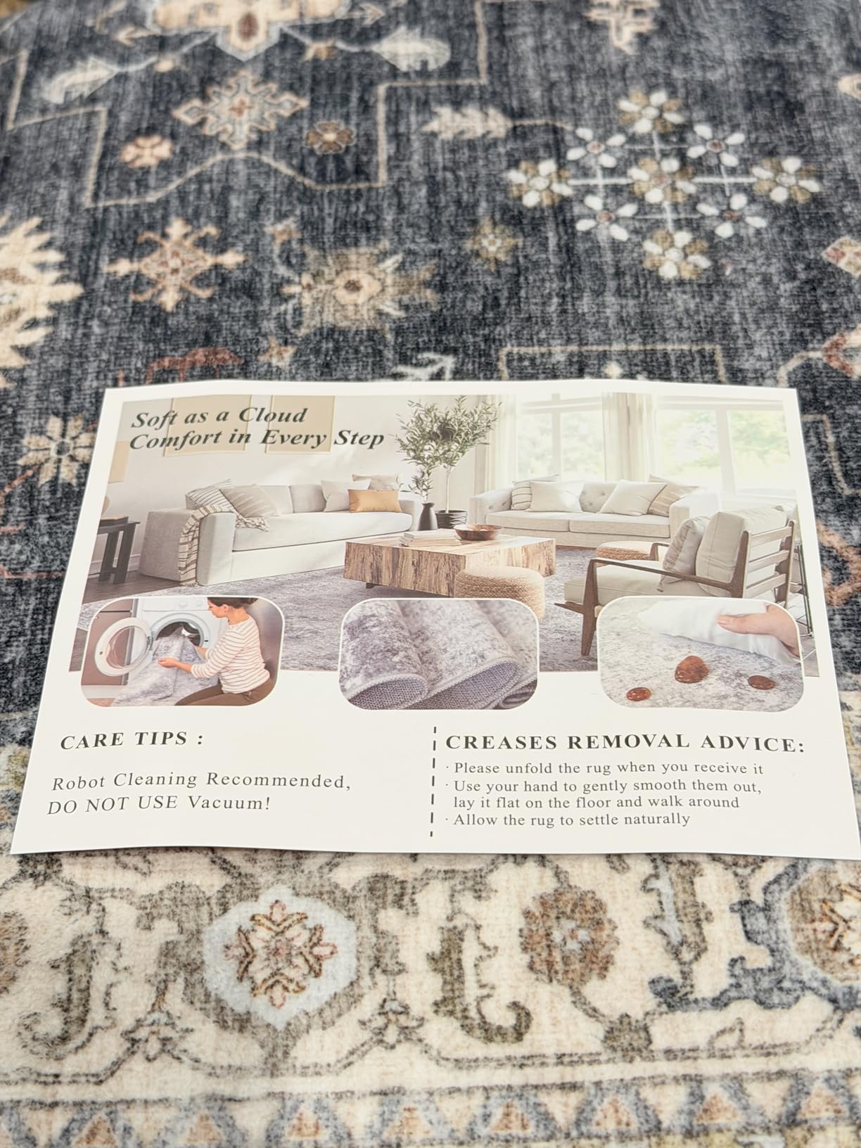 Washable 3x25 Long Hallway Runner - Non-Slip Stain Resistant Kitchen Rug Distressed Mats Low Plie Soft Ultra Thin Room Floor Carpet for Living Room Dining Room (Beige,3x25) customer photo 2