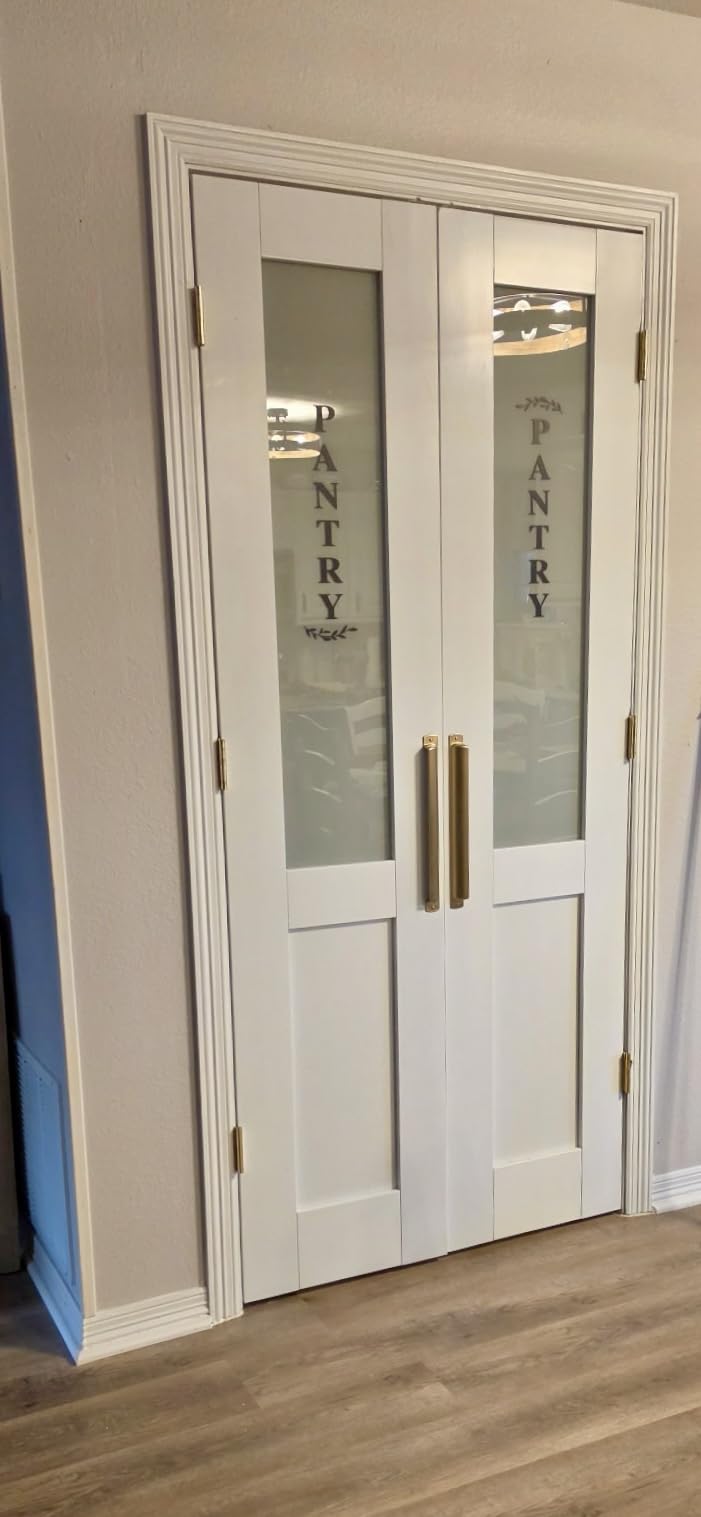 36x80 Interior Double Door Slab, Half-Lite Frosted Glass Doors, Room Doors | Pre-Assembled Glass, Solid Core & Pre-Finished Single Panel for Bedroom Closet as Pocket, Bifold Doors-Shaker w/o Hardware customer photo 1