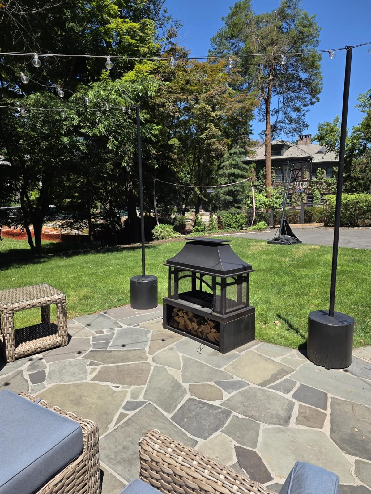 Panovue 39 Inch Fire Pits with Outdoor Chimney and Wood Storage | Large Outdoor Fireplace, Mesh Spark Screen, Fire Poker Included, Built-In Log Storage, For Backyard Patio Camping customer photo 1