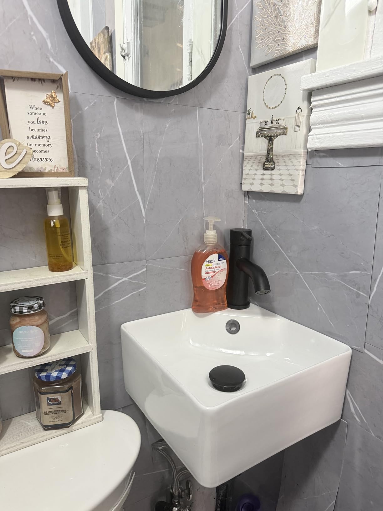 Wall Mounted Bathroom Vessel Sink, QISHKA 15