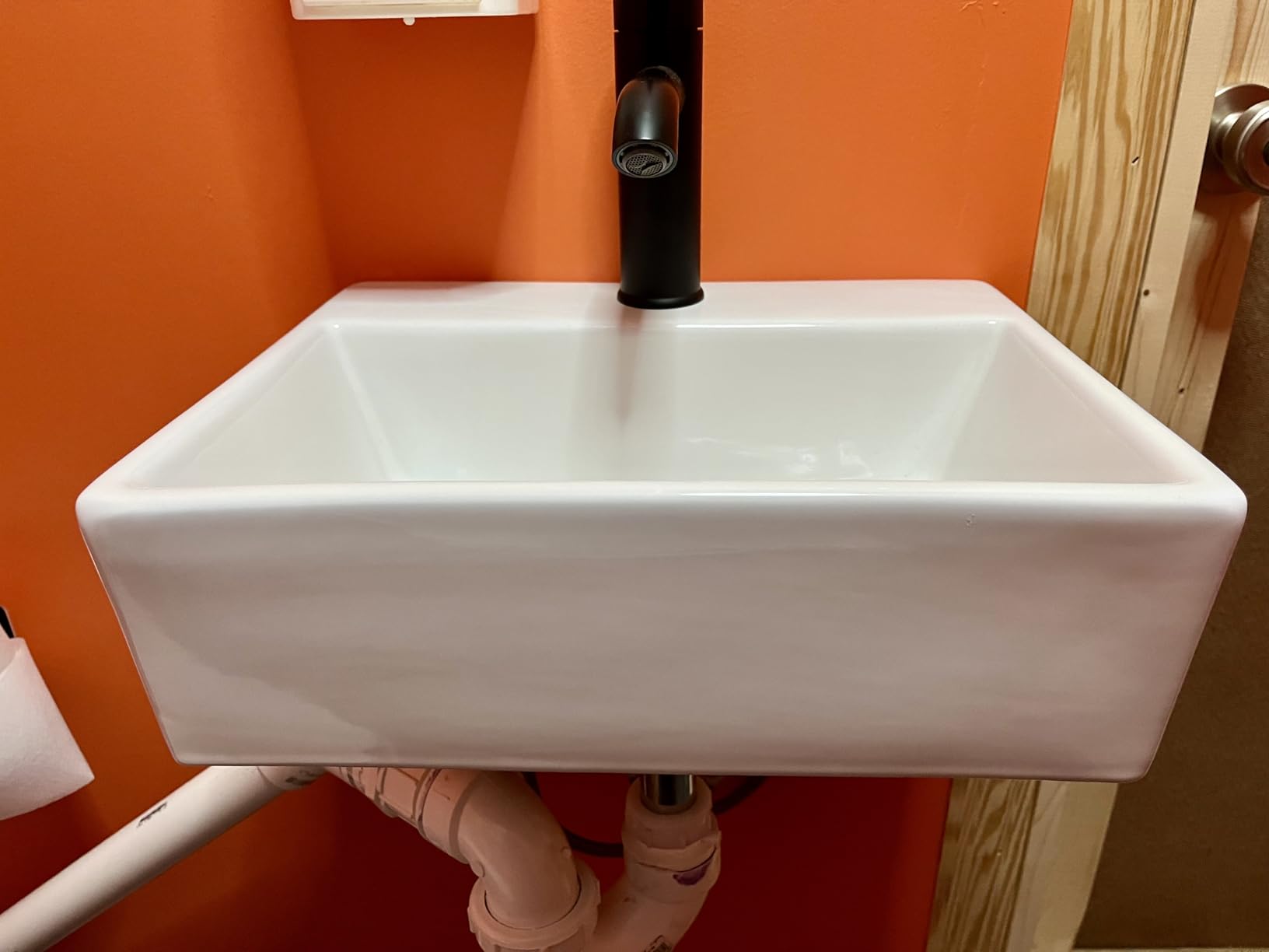 Wall Mounted Bathroom Vessel Sink, QISHKA 15