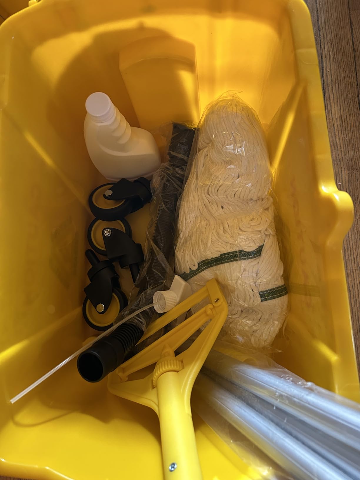 35Qt Commercial Mop Bucket with Side Press Wringer on Wheels and Drain Hose - Complete Floor Cleaning System customer photo 1