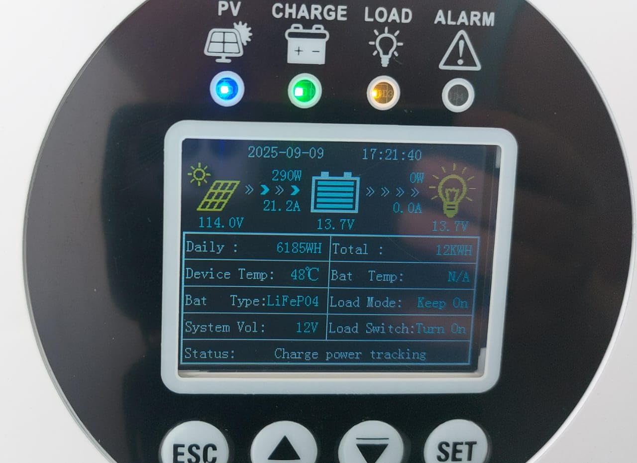 POWLAND 120A MPPT Solar Charge Controller 12V/24V/36V/48V/60V/72V/84V/96V Auto, Max Input 230V Solar Charger, LCD Display Intelligent Regulator for AGM, Gel, Lithium customer photo 2
