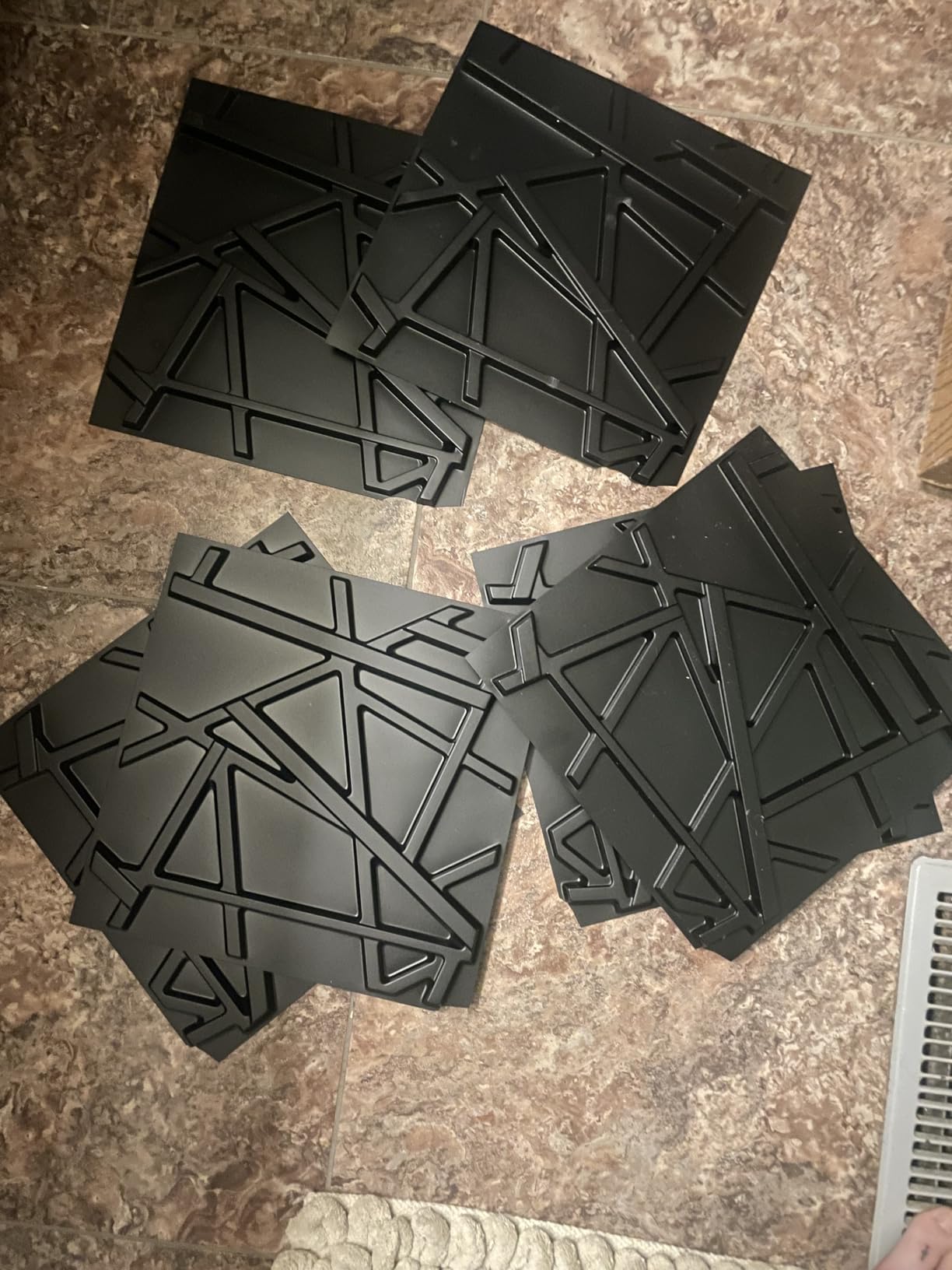Art3d 20 Pack Decorative 3D Wall Panels 11.8 x 11.8 Inch Covering 19 Sq.ft - Glue Up PVC Wall Panels for Interior Decor, Living Room, Office and Home, Black customer photo 1