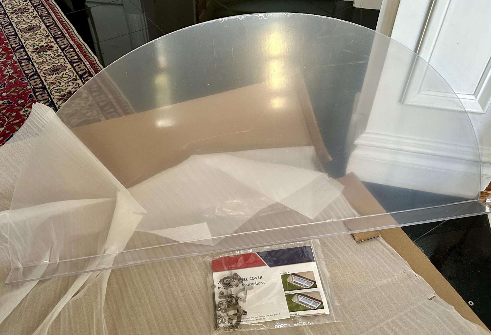 Basement Window Well Covers Outside, Heavy-Duty Egress Window Well Cover Clear, All-Weather Against Debris, UV Resistant, Tear-Resistant, Waterproof, Windproof (Only Cover) 39