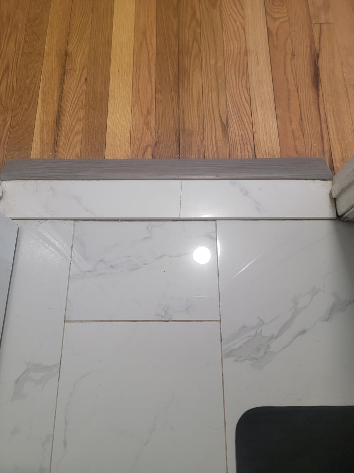 Floor-Transition-Strip Self Adhesive Door-Threshold 72 inch, 0.4' Rise Thresholds Ramps for Doorways, Edge-Reducer Vinyl-Transition-Strip for Door/Floor (Light Brown) customer photo 1