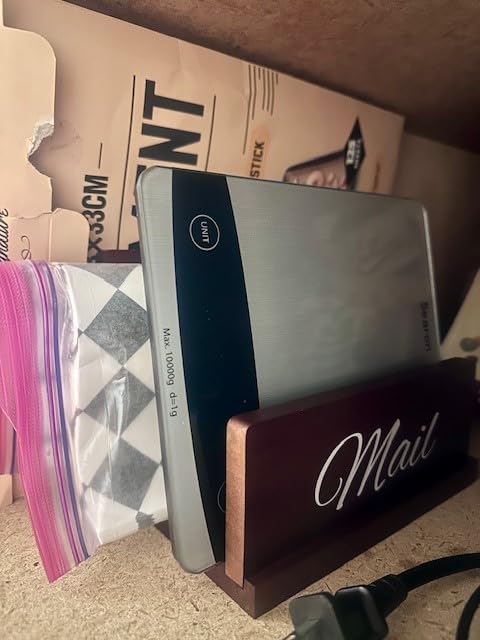 Mail Organizer for Desk, Wooden Mail Holder with Divider, 3-Slot customer photo 2