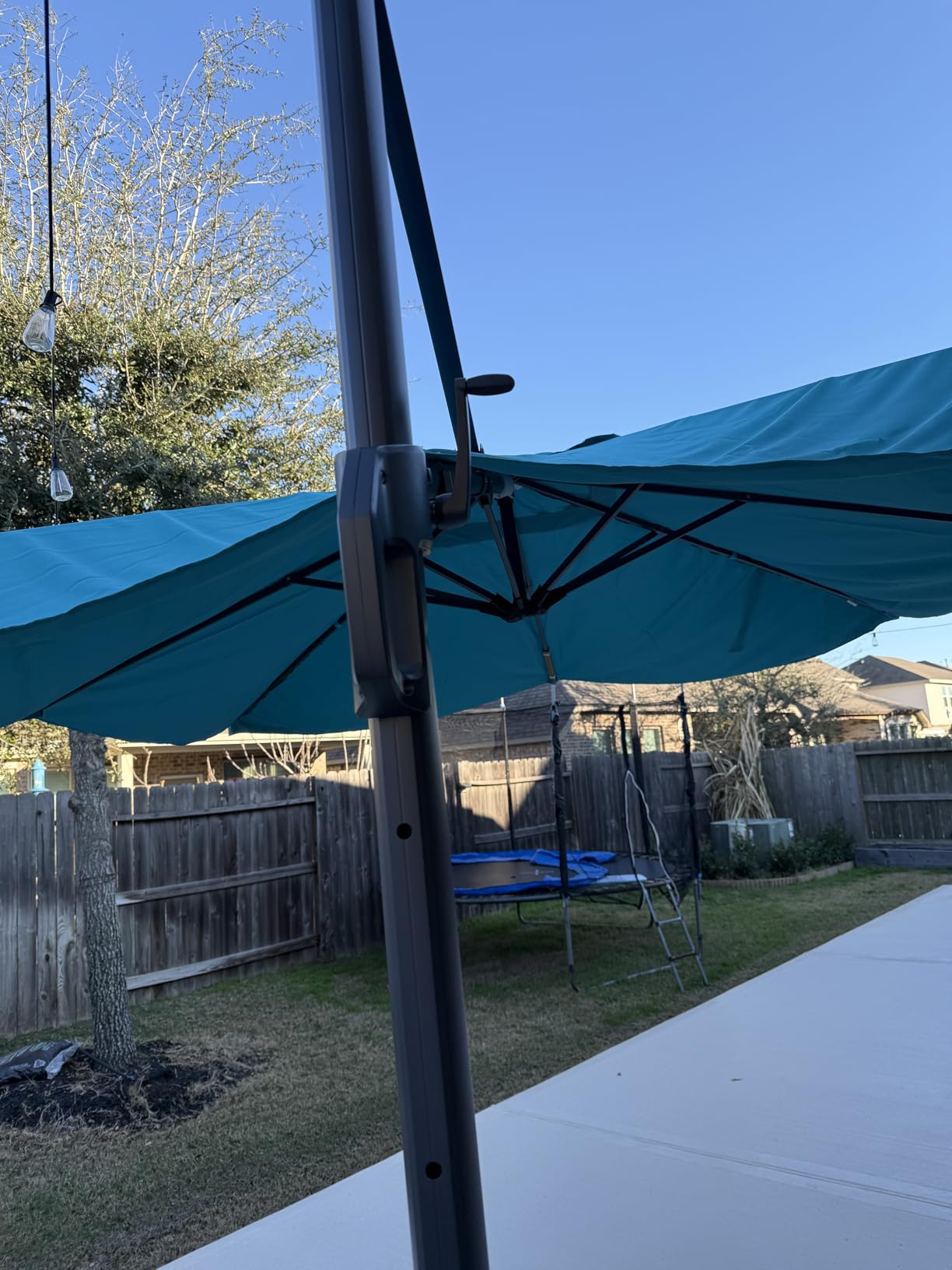 HOTEEL 10x10ft Patio Umbrella Cantilever Umbrella Double Top - Upgrade and Intensify - 360 Rotation and 5 Angles Adjustment - Aluminum Offset Pool Umbrella Outdoor Umbrellas for Patio Garden Deck Pool customer photo 1