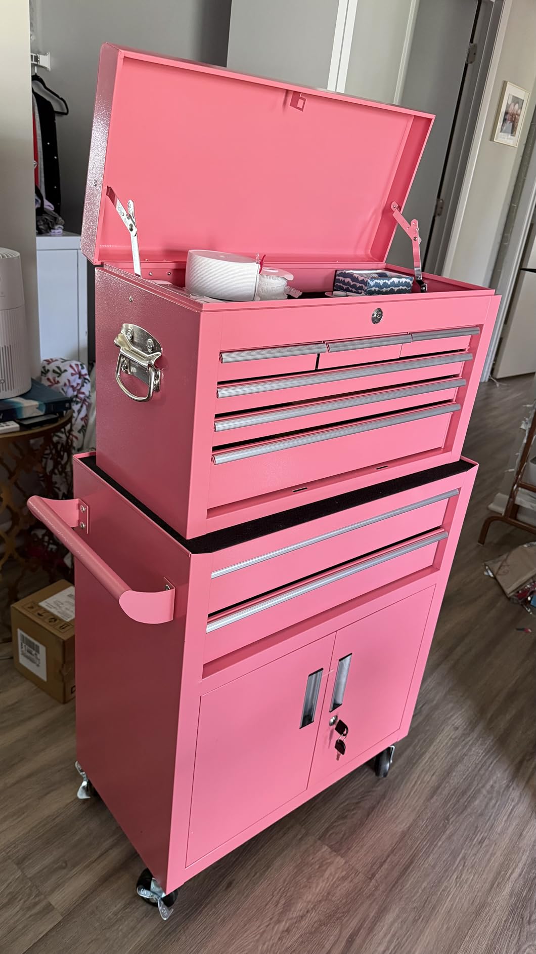 Crownland 8 Drawer Rolling Tool Chest with Wheels, Lockable 2 in 1 Detachable Tool Cabinet customer photo 2