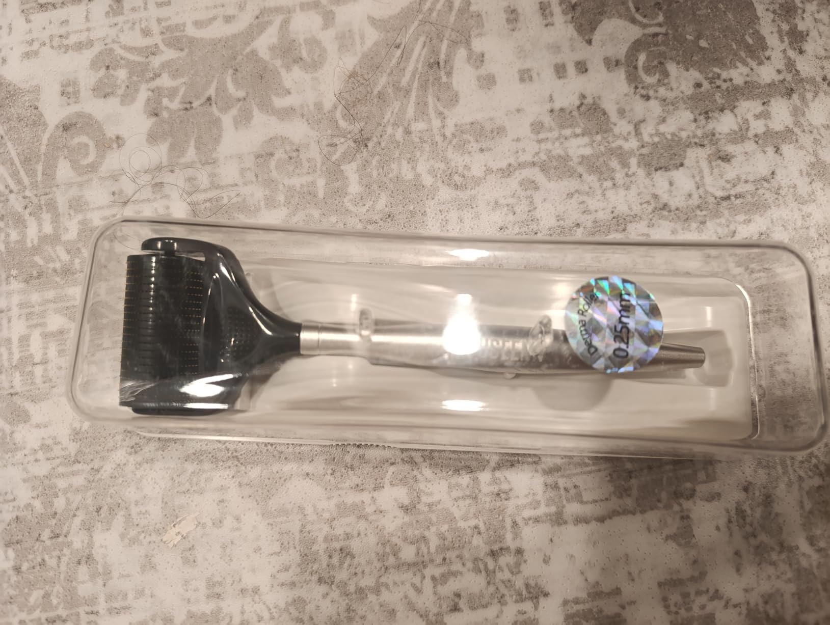 Ultra Wide Titanium Derma Roller for Face Hair Beard Scalp Skin Body Metal Handle 1200 Microneedling roller for Women and Men 0.25mm customer photo 1