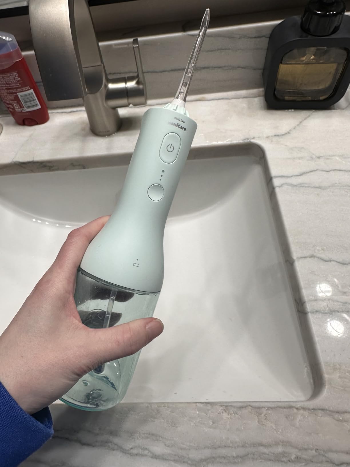 Philips Sonicare Water Flosser Cordless - Rechargeable Power Dental Waterflosser for Teeth, Portable Oral Irrigator with 3 Intensity Settings, 360 Rotating Nozzle - Mint customer photo 2