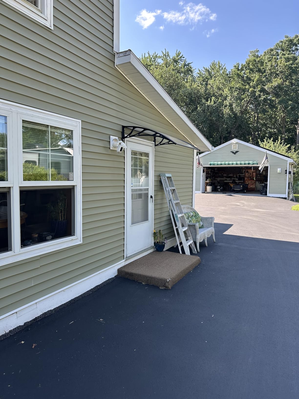 32x48' Door Awning Exterior, Window Canopy for Front Door, UPF 50+ Polycarbonate Overhang Cover for Patio, Porch, Entryway, UV Rain & Snow Protection customer photo 1