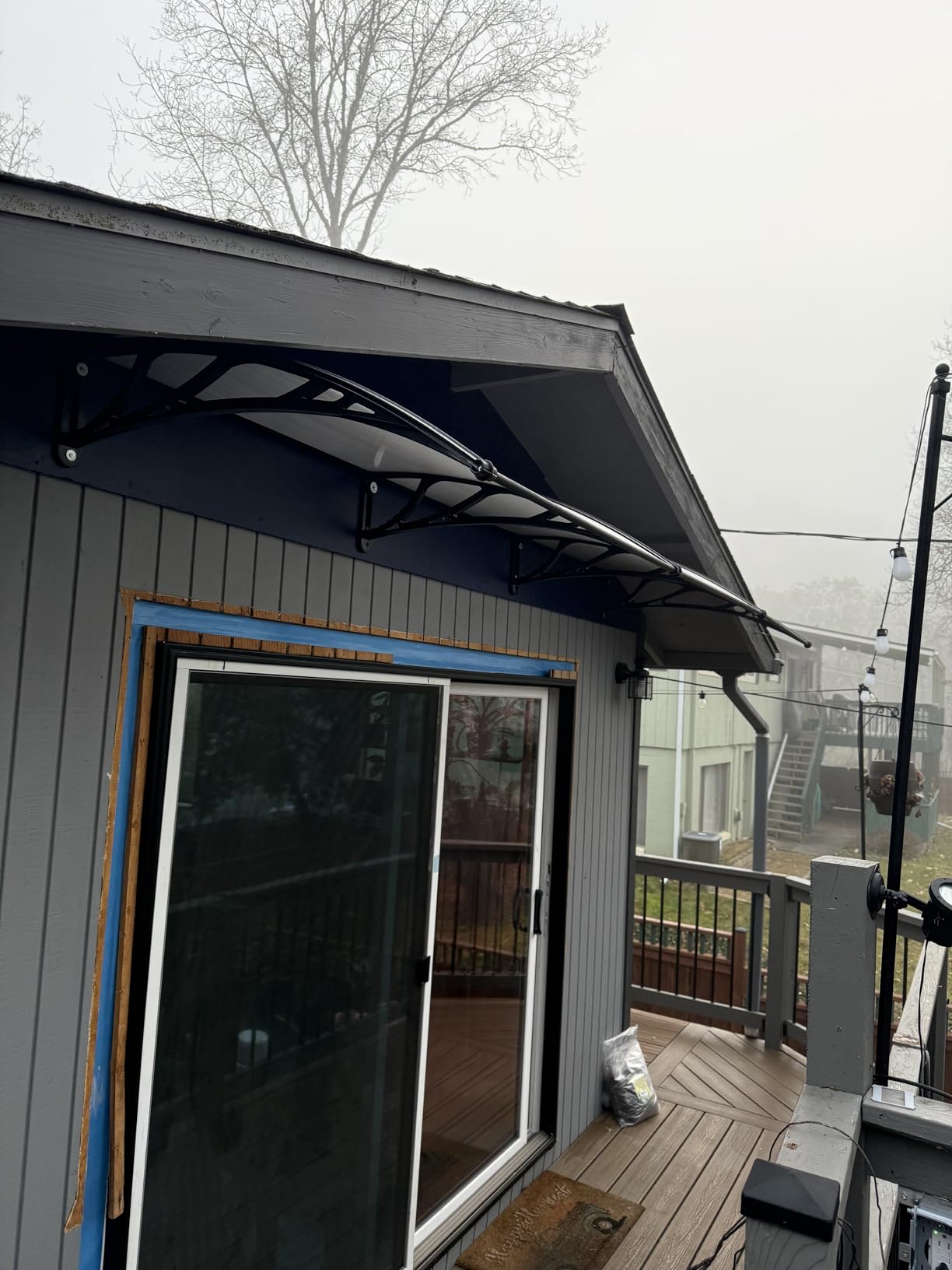 32x48' Door Awning Exterior, Window Canopy for Front Door, UPF 50+ Polycarbonate Overhang Cover for Patio, Porch, Entryway, UV Rain & Snow Protection customer photo 2