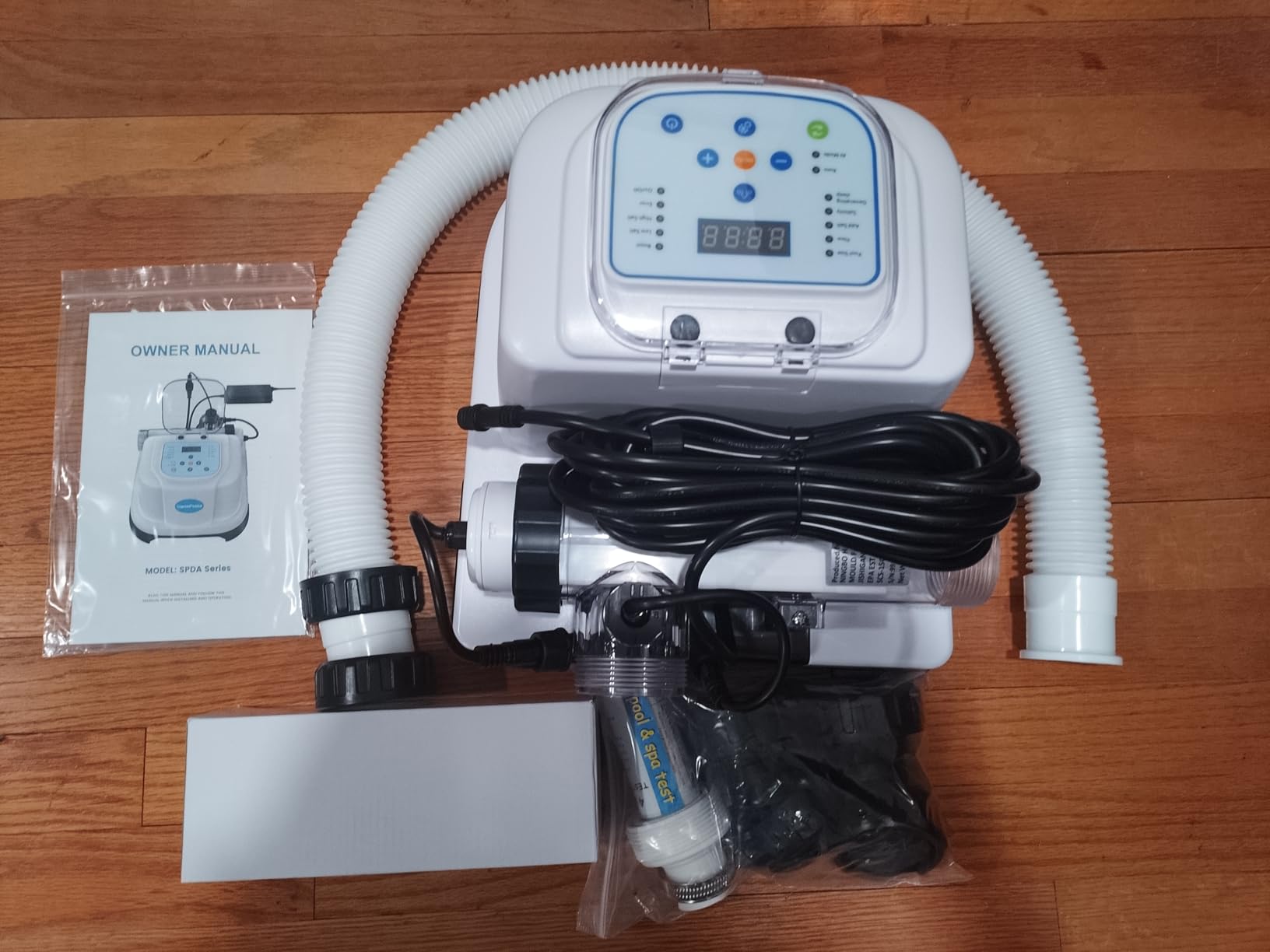 Saltwater Chlorinator System for Above Ground Pools up to 15,000 Gallons | Test Strip Included, Self-Cleaning Saltwater Pool Chlorinator Generator customer photo 1