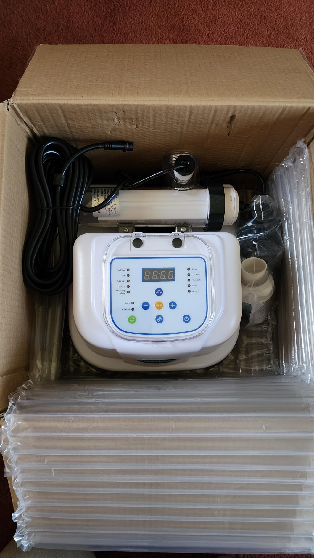 Saltwater Chlorinator System for Above Ground Pools up to 15,000 Gallons | Test Strip Included, Self-Cleaning Saltwater Pool Chlorinator Generator customer photo 2