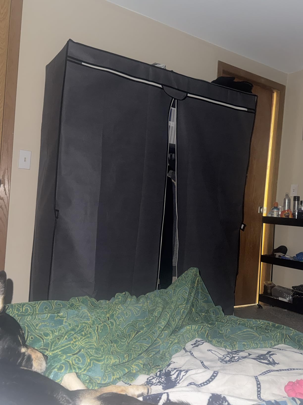 Wardrobe Closet, Quick and Easy Assembly, Black Portable Closet | Sturdy and Stable Clothes Rack with Cover, 2 Hanging Rods 4 Storage Shelves and 8 Side Pockets, for Bedroom and Dormitory customer photo 2