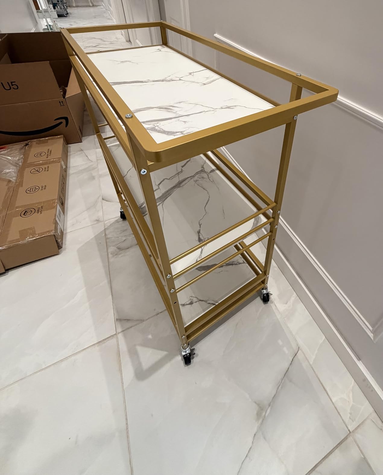 Leteuke Bar Cart for Home, 3 Tier Rolling Serving Carts with Wheels | Drink Cart, Liquor Stand with Removable Tray, Wine Rack and Glass Holder for Kitchen, Outdoor, Dining Room-Black Brown customer photo 1