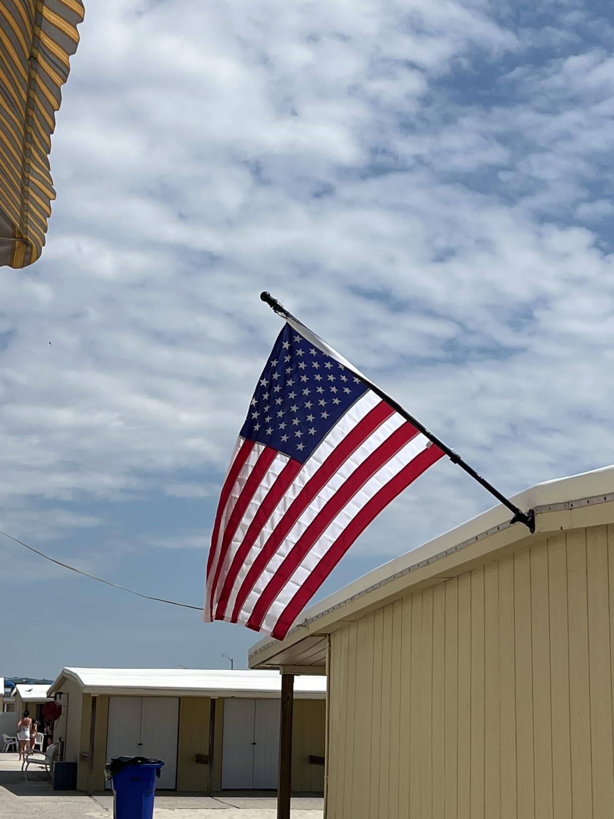 American Flag with Pole for House Outside, Including 5Ft Heavy Duty Flag Aluminum Poles Kit and 100% Polyester 3x5 ft US Flag, No Tangle Spinning Pole and Multi-Position Flag Pole Bracket customer photo 1